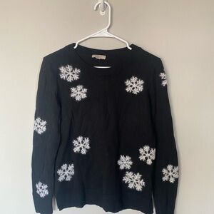 LOFT Fuzzy Snowflake Sweater Top